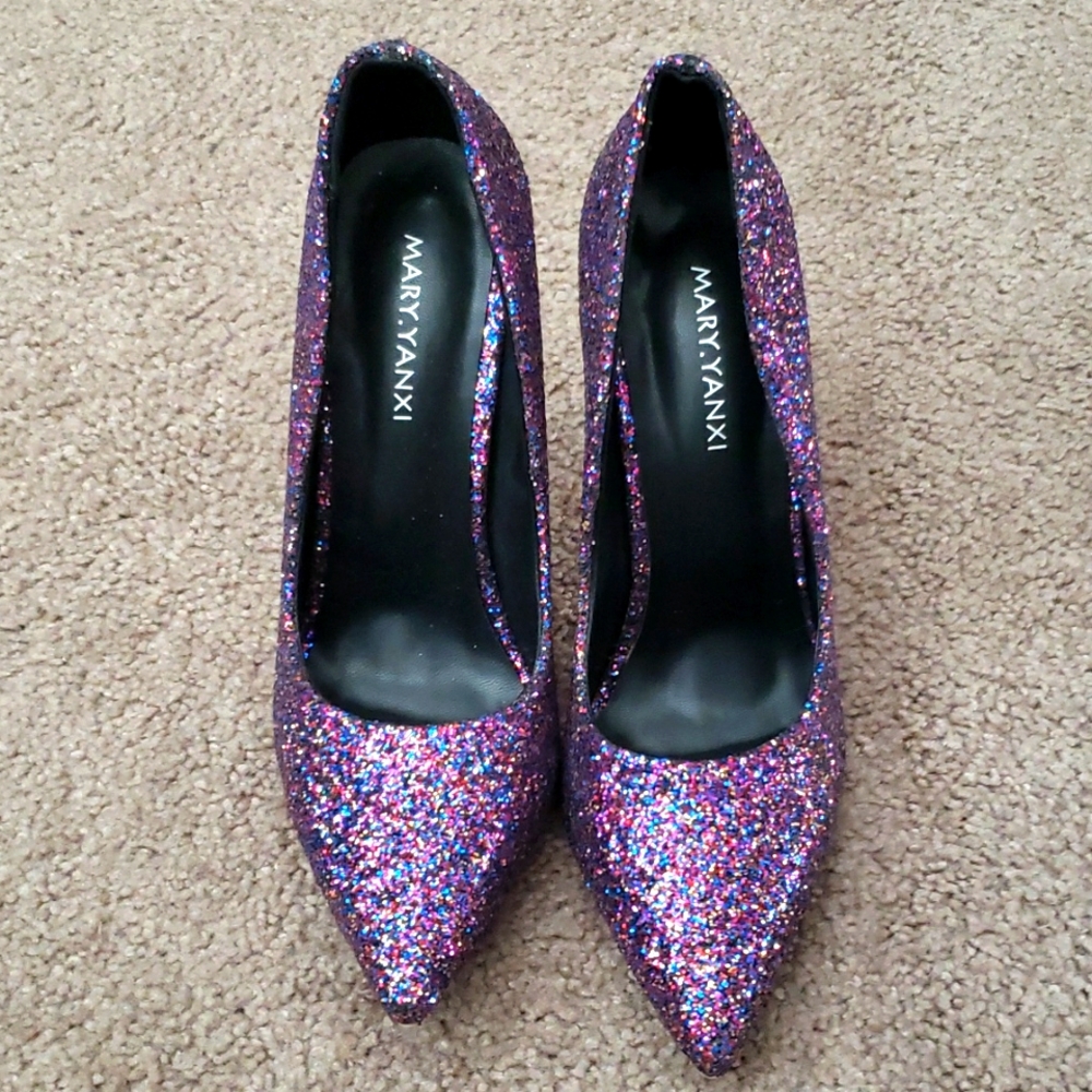 MARY Yanxi Purple sequence shoes size 6-7